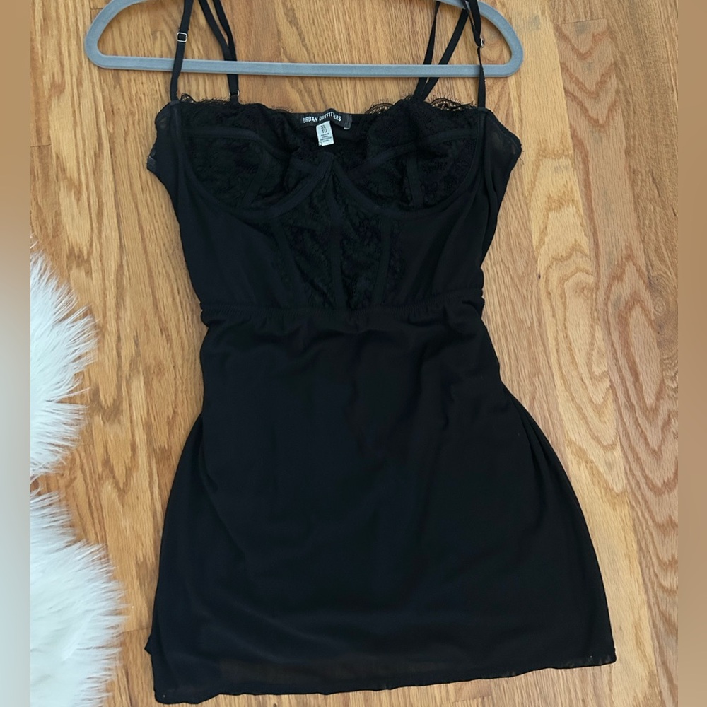 Urban Outfitters black lace corset top dress!!!